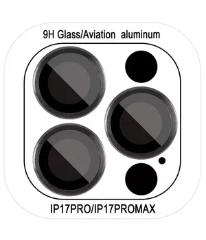 Защитное стекло Metal Classic на камеру (в упак.) для Apple iPhone 17 Pro (6.3") / 17 Pro Max (6.9") Черный / Black