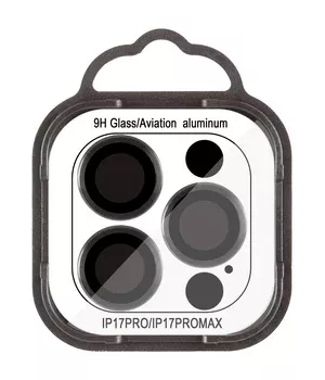 Защитное стекло Metal Classic на камеру (в упак.) для Apple iPhone 17 Pro (6.3") / 17 Pro Max (6.9") Черный / Black