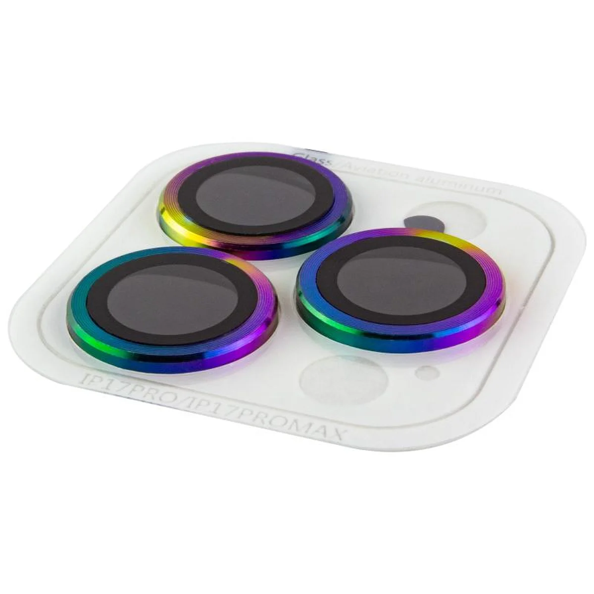 Захисне скло Metal Classic на камеру (в упак.) Apple iPhone 17 Pro (6.3") / 17 Pro Max (6.9") Бузковий / Rainbow