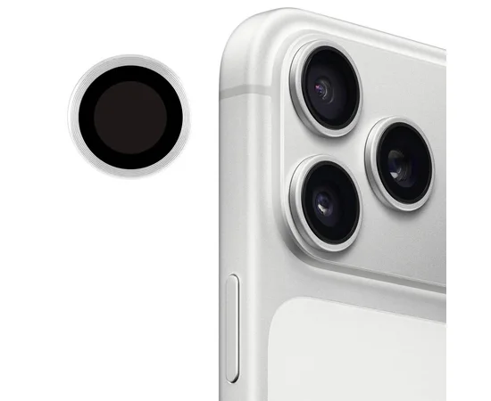 Защитное стекло Metal Classic на камеру (в упак.) для Apple iPhone 17 Pro (6.3") / 17 Pro Max (6.9") Серебряный / Silver