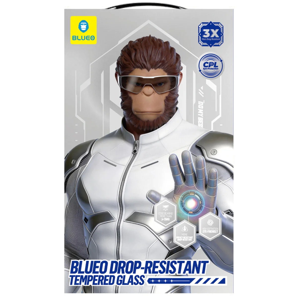 Защитное 2.5D стекло Blueo Drop-Resistant (35+ KG) для Apple iPhone 17 Pro Max / 16 Pro Max 6.9" Черный