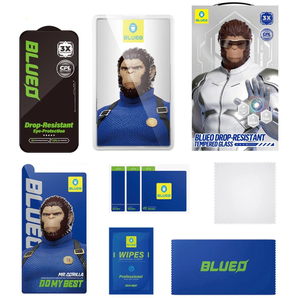 Защитное 2.5D стекло Blueo Drop-Resistant (35+ KG) для Apple iPhone 17 Pro Max / 16 Pro Max 6.9" Черный