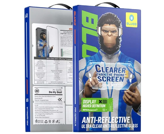 Защитное 2.5D стекло Blueo AR Anti-Reflective HD для Apple iPhone 17 Pro Max / 16 Pro Max (6.9") Черный