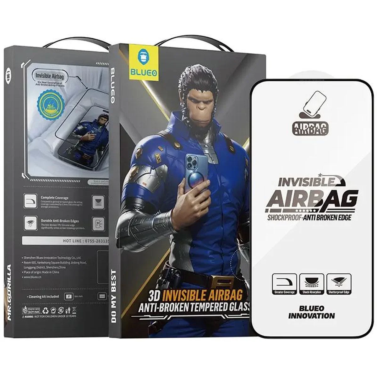 Защитное 3D стекло Blueo Invisible Airbag Anti-broken для Apple iPhone 17 Pro Max / 16 Pro Max 6.9" Черный