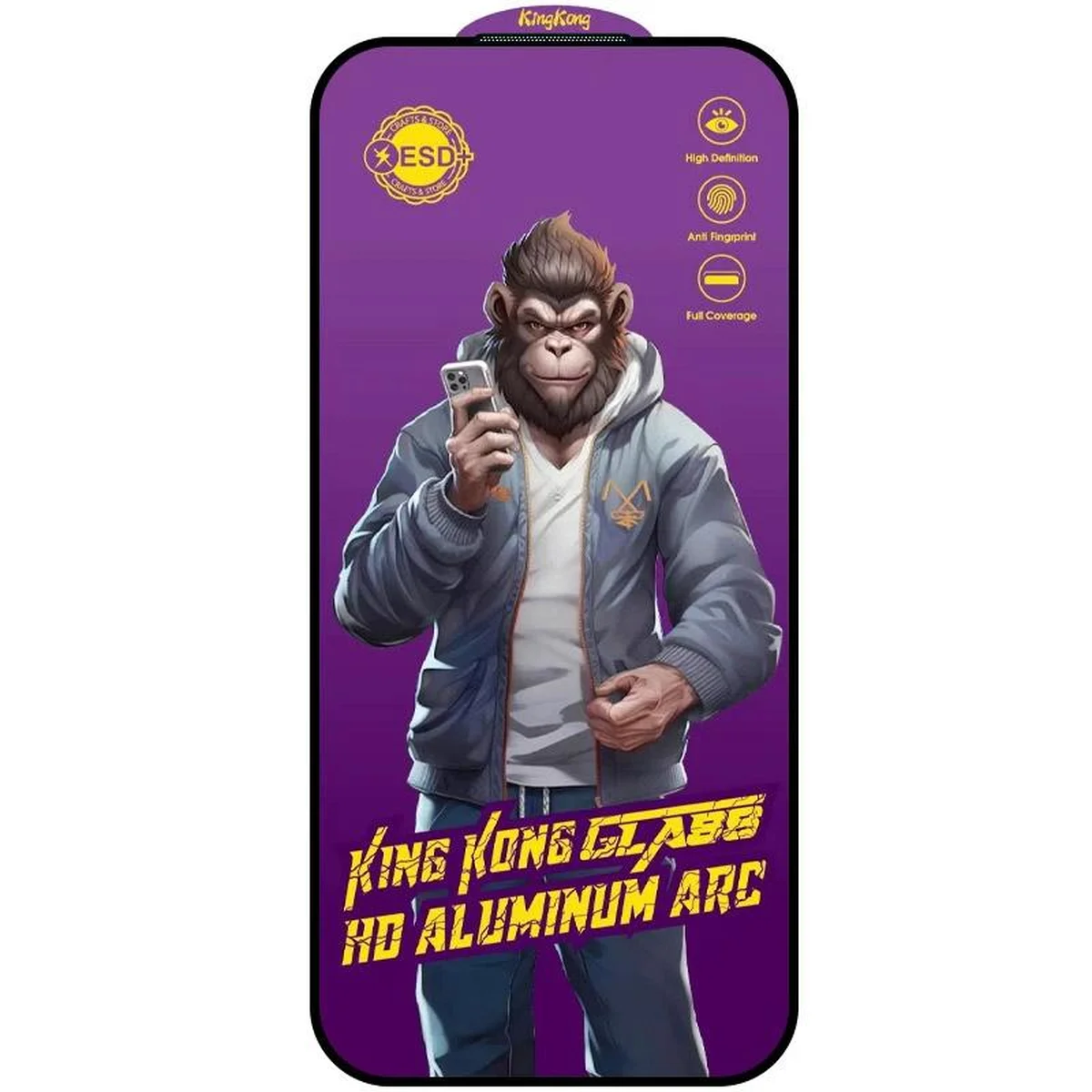 Защитное стекло 5D Anti-static Purple (тех.пак) для Apple iPhone 17 Pro Max (6.9") Черный