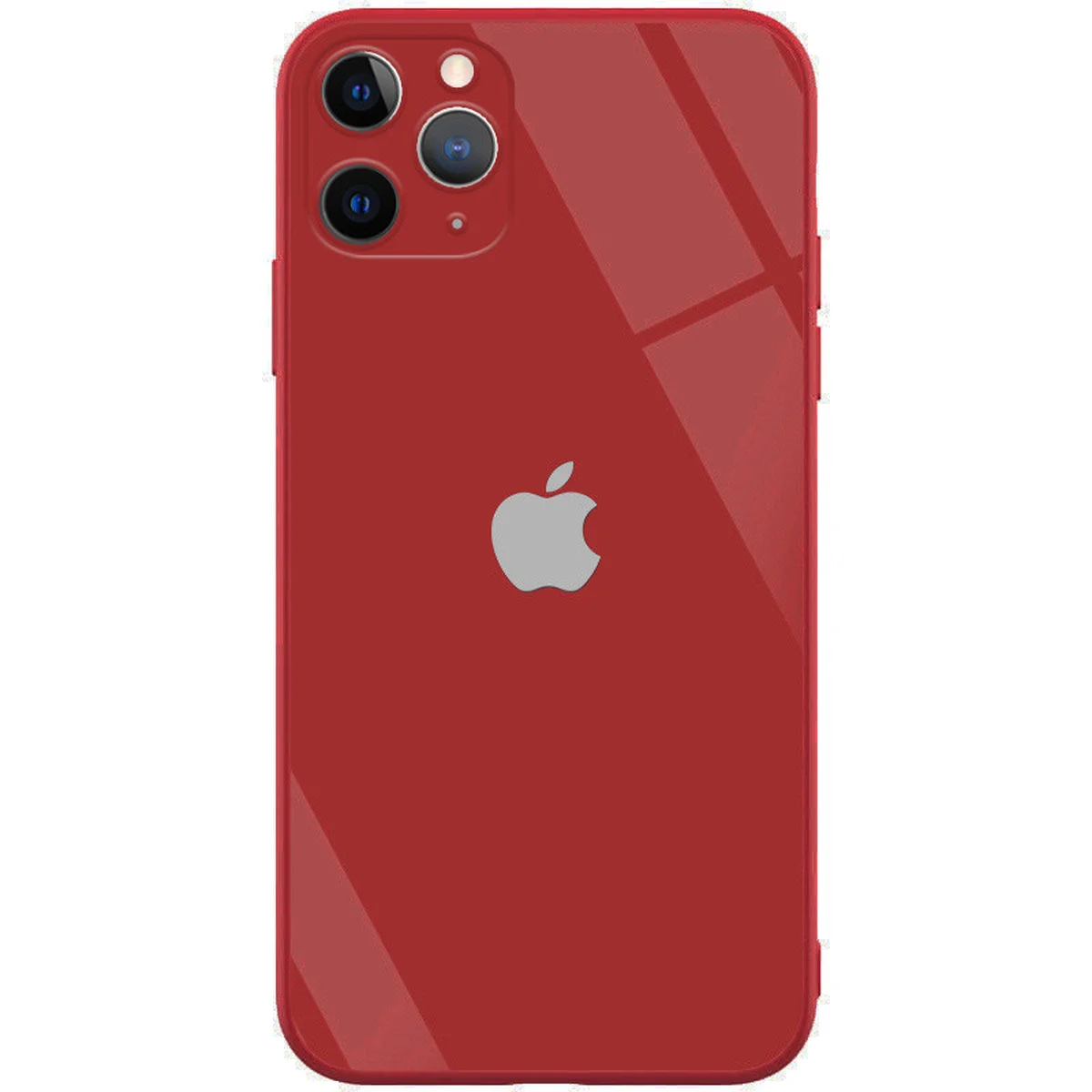 TPU + Glass чохол GLOSSY Logo Full camera (opp) для Apple iPhone 11 Pro Max (6.5 ") Червоний