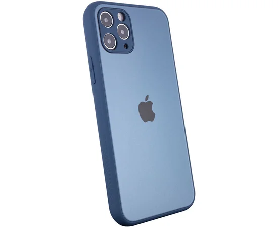 TPU+Glass чехол Matte Candy Full camera для Apple iPhone 11 Pro Max (6.5") Синий