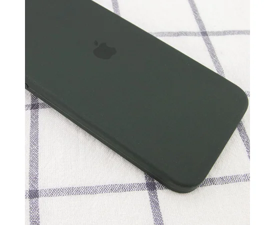 Чехол Silicone Case Square Full Camera Protective (AA) для Apple iPhone 11 Pro Max (6.5") Зеленый / Black Green