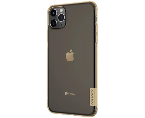 TPU чехол Nillkin Nature Series для Apple iPhone 11 Pro Max (6.5") Золотой (прозрачный)
