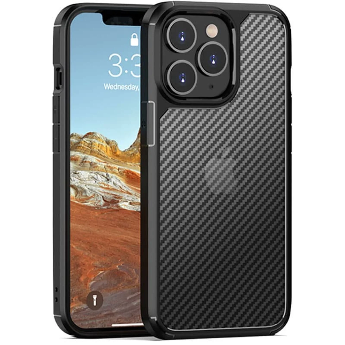 Чехол TPU+PC Matte Carbon для Apple iPhone 11 Pro Max (6.5") Черный