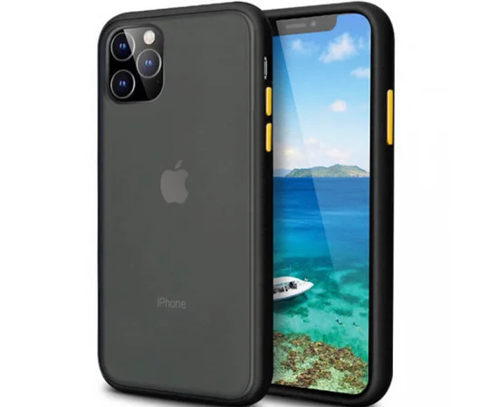 TPU+PC чехол iPaky Matte Smooth для Apple iPhone 11 Pro Max (6.5") Черный / Желтый