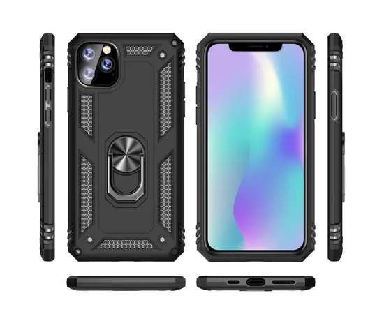 Ударопрочный чехол Serge Ring магнитный держатель для Apple iPhone 11 Pro Max (6.5") Черный