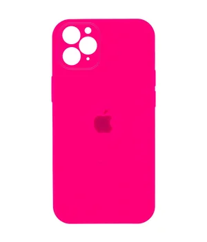 Чехол Silicone Case Square Full Camera Protective (AA) для Apple iPhone 11 Pro Max (6.5") Розовый / Barbie pink