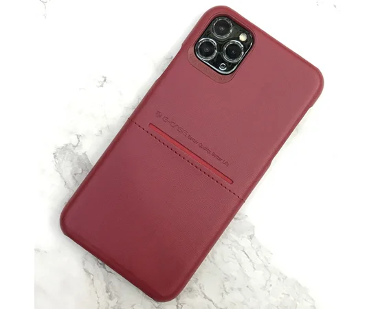 Кожаная накладка G-Case Cardcool Series для Apple iPhone 11 Pro Max (6.5") Красный