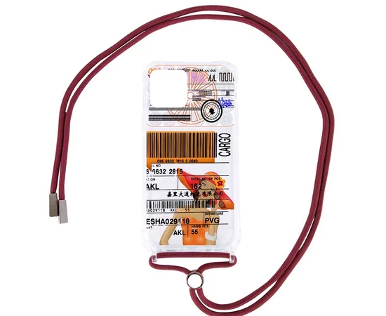 Чехол TPU Crossbody Street Style для Apple iPhone 11 Pro Max (6.5") Cargo / Красно-Коричневый