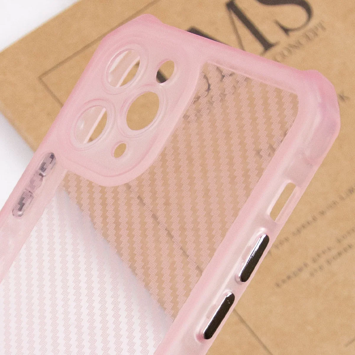 Чехол TPU Ease Carbon color series для Apple iPhone 11 Pro Max (6.5") Розовый / Прозрачный