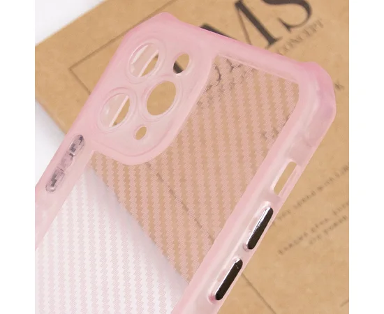 Чохол TPU Ease Carbon для Apple iPhone 11 Pro Max (6.5") Рожевий / Прозорий