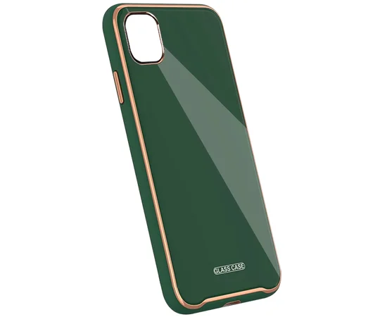 TPU+Glass чехол Venezia для Apple iPhone 11 Pro Max (6.5") Зеленый / Dark Green