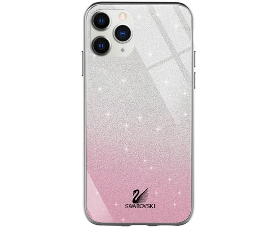 TPU+Glass чехол Swarovski для Apple iPhone 11 Pro Max (6.5") Розовый
