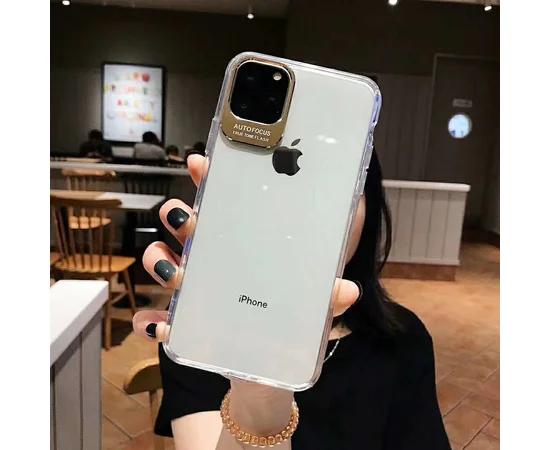 TPU чехол Epic clear flash для Apple iPhone 11 Pro Max (6.5") Бесцветный / Золотой