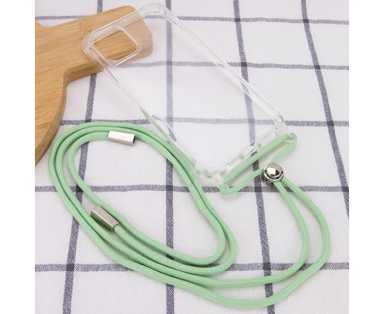 Чехол TPU Crossbody Transparent для Apple iPhone 11 Pro Max (6.5") Мятный