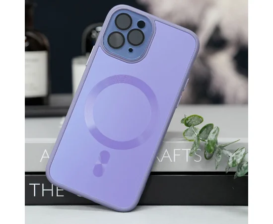 Чохол TPU+Glass Sapphire Midnight with MagSafe для Apple iPhone 11 Pro Max (6.5") Бузковий / Dasheen