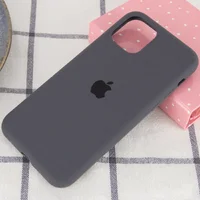 Чехол Silicone case (A) (с закрытым низом) для Apple iPhone 11 Pro Max (6.5") Серый / Dark Grey