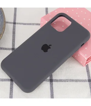 Чехол Silicone case (A) (с закрытым низом) для Apple iPhone 11 Pro Max (6.5") Серый / Dark Grey