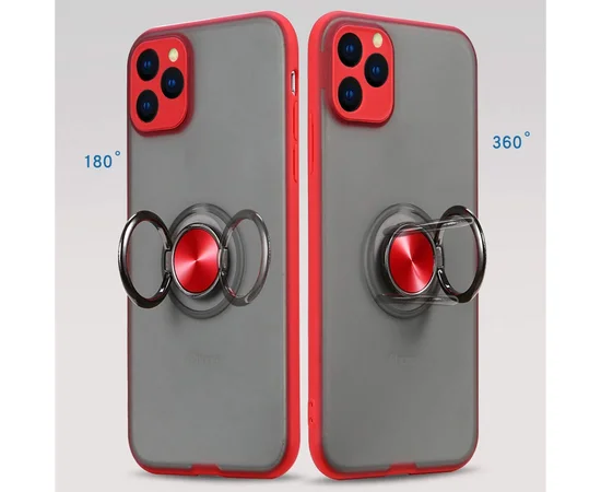 TPU-PC чехол Deen Shadow Ring series для Apple iPhone 11 Pro Max (6.5") Красный