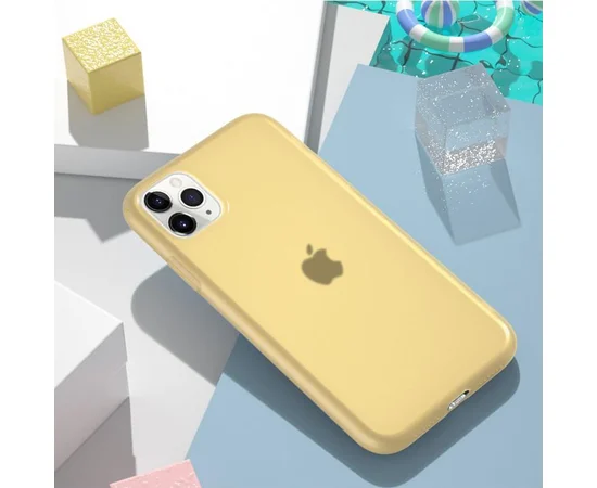 Силиконовый матовый полупрозрачный чехол для Apple iPhone 11 Pro Max (6.5") Желтый / Yellow