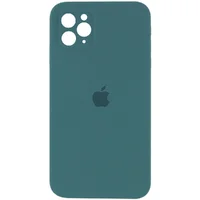Чохол Silicone Case Square Full Camera Protective (AA) для Apple iPhone 11 Pro Max (6.5 ") Зелений / Pine green