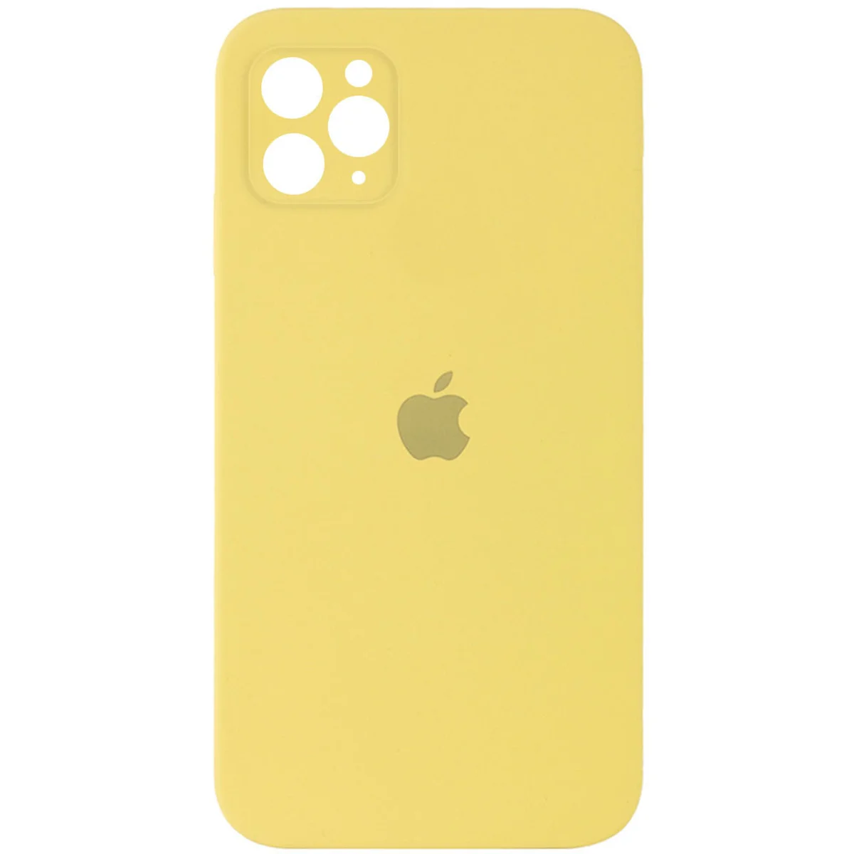 Чехол Silicone Case Square Full Camera Protective (AA) для Apple iPhone 11 Pro Max (6.5") Желтый / Canary Yellow