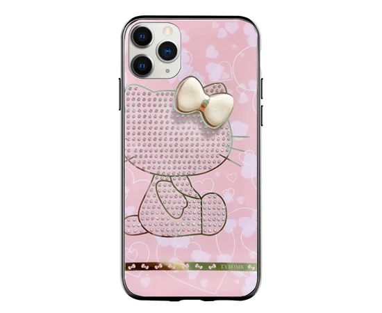 TPU+Glass чехол TYBOMB Dimond Brand для Apple iPhone 11 Pro Max (6.5") Розовый/Hello Kitty