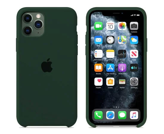 Чехол Silicone Case (AA) для Apple iPhone 11 Pro Max (6.5") Зеленый / Forest green