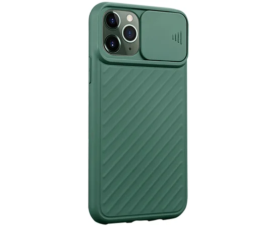 Чехол Camshield TPU со шторкой защищающей камеру для Apple iPhone 11 Pro Max (6.5") Зеленый