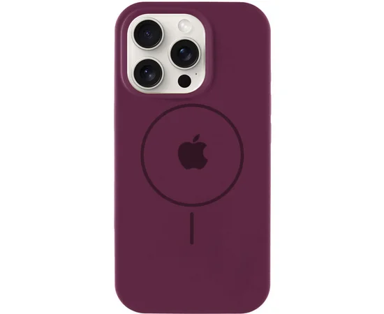 Чехол Silicone Case Full Protective (AA) with MagSafe для Apple iPhone 11 Pro Max (6.5") Бордовый / Plum
