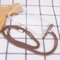 Чехол TPU Crossbody Transparent для Apple iPhone 11 Pro Max (6.5") Бледно-коричневый