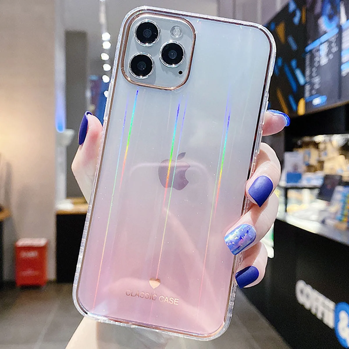 TPU+Glass чехол Aurora Classic для Apple iPhone 11 Pro Max (6.5") Розовый