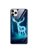 TPU+Glass чехол светящийся в темноте для Apple iPhone 11 Pro Max (6.5") Олень / Бирюзовый