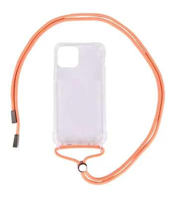 Чехол TPU Crossbody Transparent для Apple iPhone 11 Pro Max (6.5") Персиковый