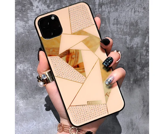 TPU+Glass чехол TYBOMB Shinig Miror для Apple iPhone 11 Pro Max (6.5") Розовый