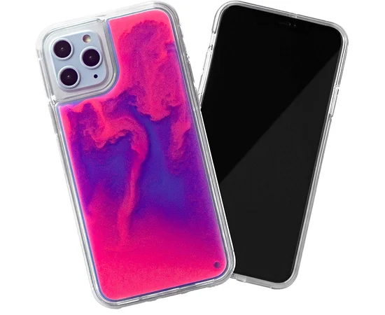 Неоновый чехол Neon Sand glow in the dark для Apple iPhone 11 Pro Max (6.5") Фиолетовый / Розовый