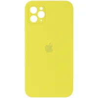 Чехол Silicone Case Square Full Camera Protective (AA) для Apple iPhone 11 Pro Max (6.5") Желтый / Bright Yellow