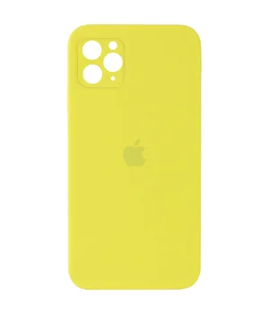 Чехол Silicone Case Square Full Camera Protective (AA) для Apple iPhone 11 Pro Max (6.5") Желтый / Bright Yellow