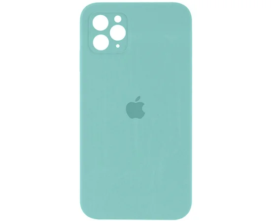 Чехол Silicone Case Square Full Camera Protective (AA) для Apple iPhone 11 Pro Max (6.5") Бирюзовый / Ice Blue