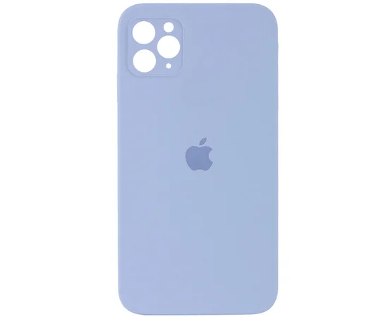 Чехол Silicone Case Square Full Camera Protective (AA) для Apple iPhone 11 Pro Max (6.5") Голубой / Mist blue