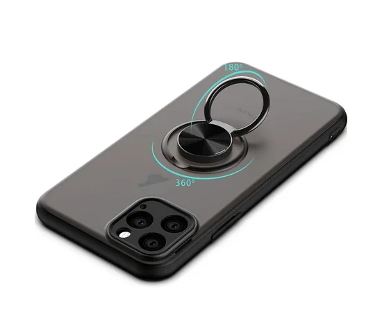 TPU-PC чехол Deen Shadow Ring series для Apple iPhone 11 Pro Max (6.5") Черный