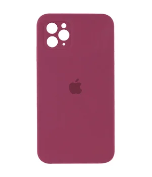 Чохол Silicone Case Square Full Camera Protective (AA) для Apple iPhone 11 Pro Max (6.5") Бордовий / Plum