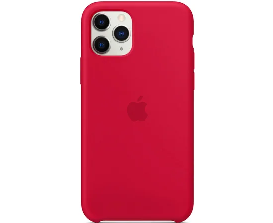 Чехол Silicone case (A) для Apple iPhone 11 Pro Max (6.5") Розовый / Rose red