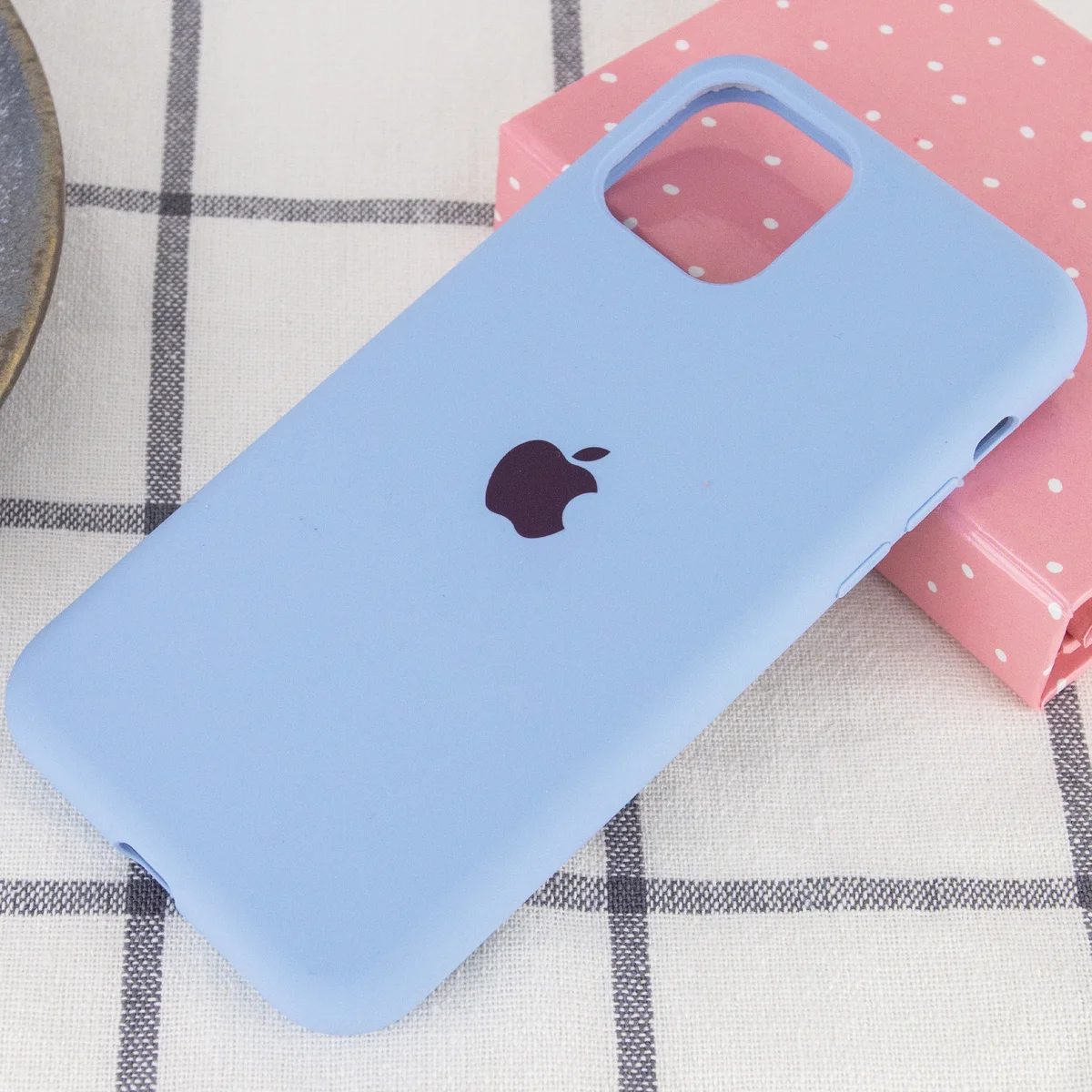 Чехол Silicone case (A) (с закрытым низом) для Apple iPhone 11 Pro Max (6.5") Голубой / Lilac Blue
